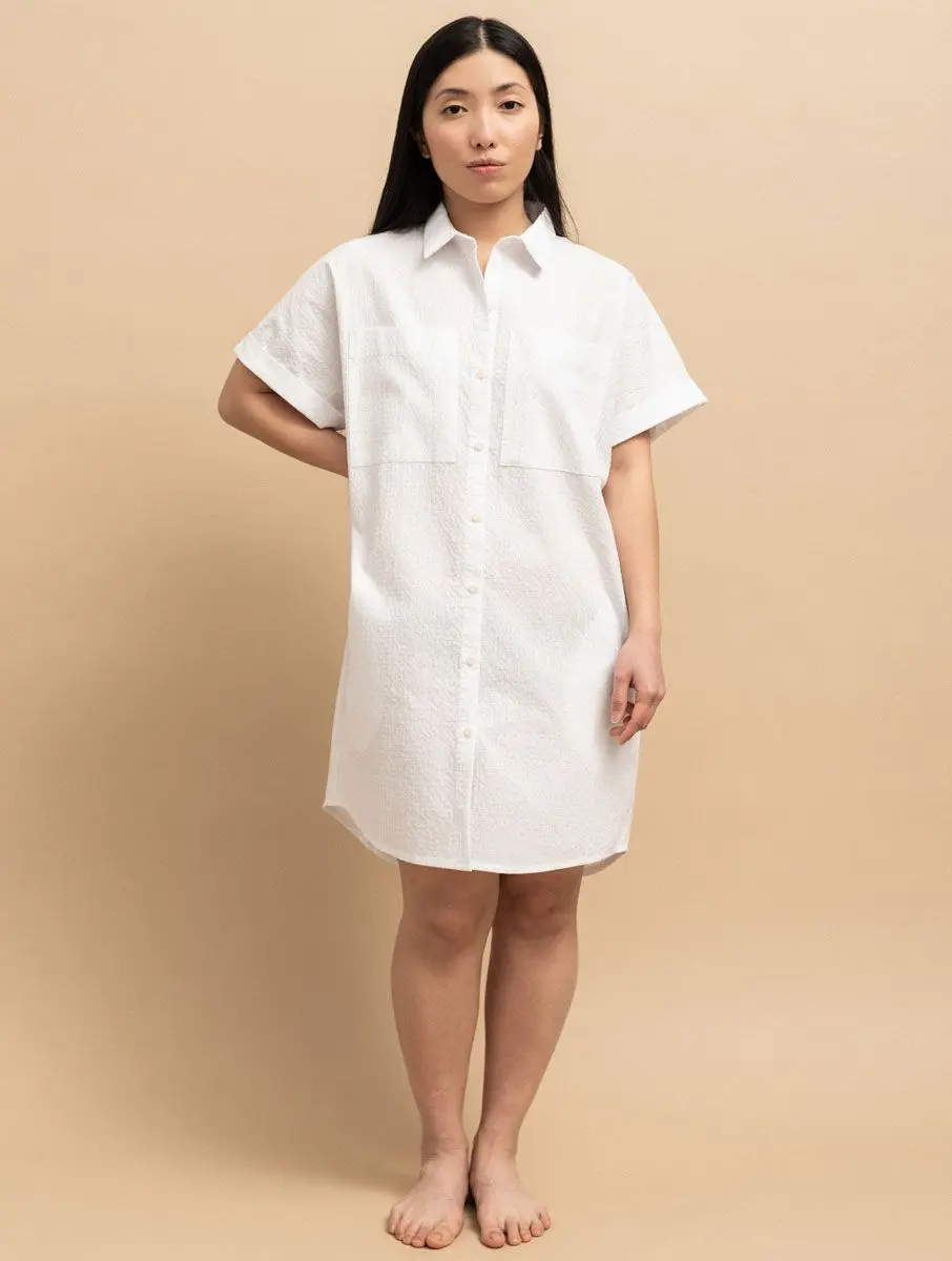 Vestido camisero blanco 100% ecológico