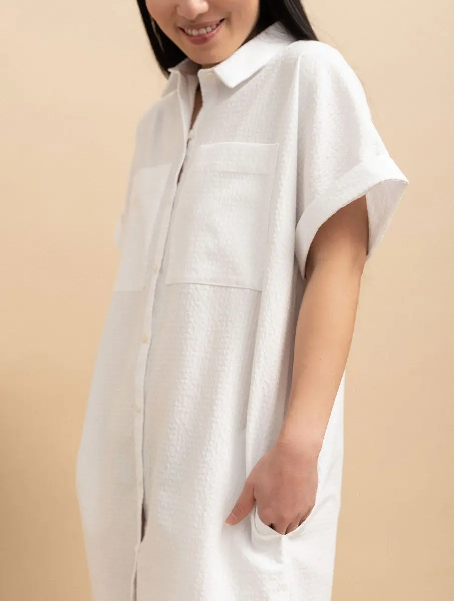 Vestido camisero blanco 100% ecológico