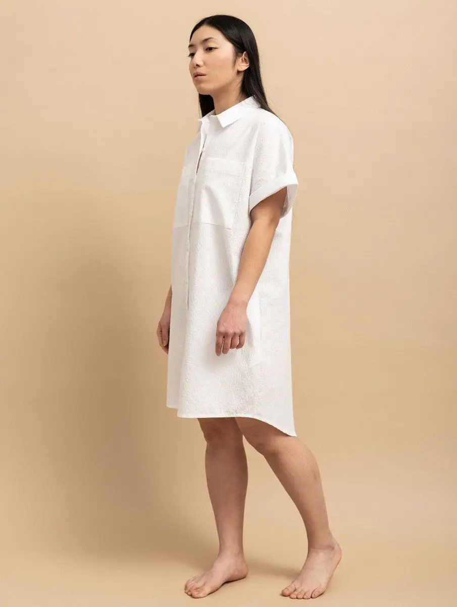 Vestido camisero blanco 100% ecológico