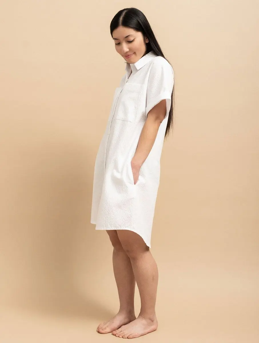 Vestido camisero blanco 100% ecológico