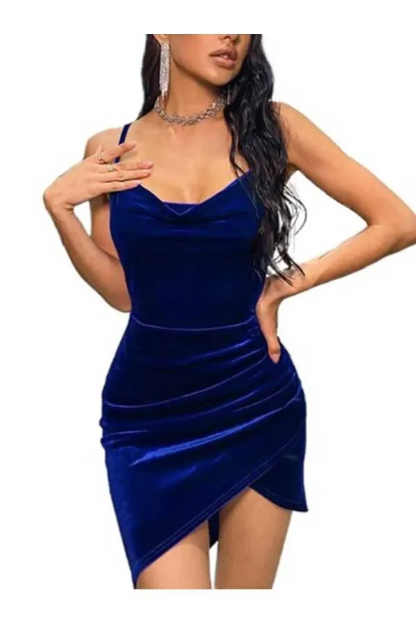 Vestido terciopelo corto tirantes ajustables