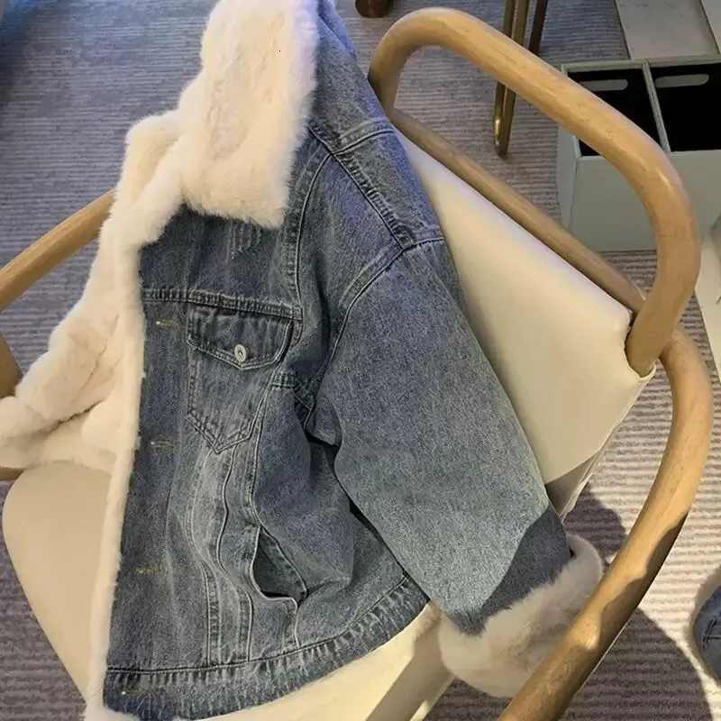 Vintagelamb wooldenimjacket de otoño/invierno en otoño fallecido en espesor de forma suelta para damas de ropa casualf6.28#73.9