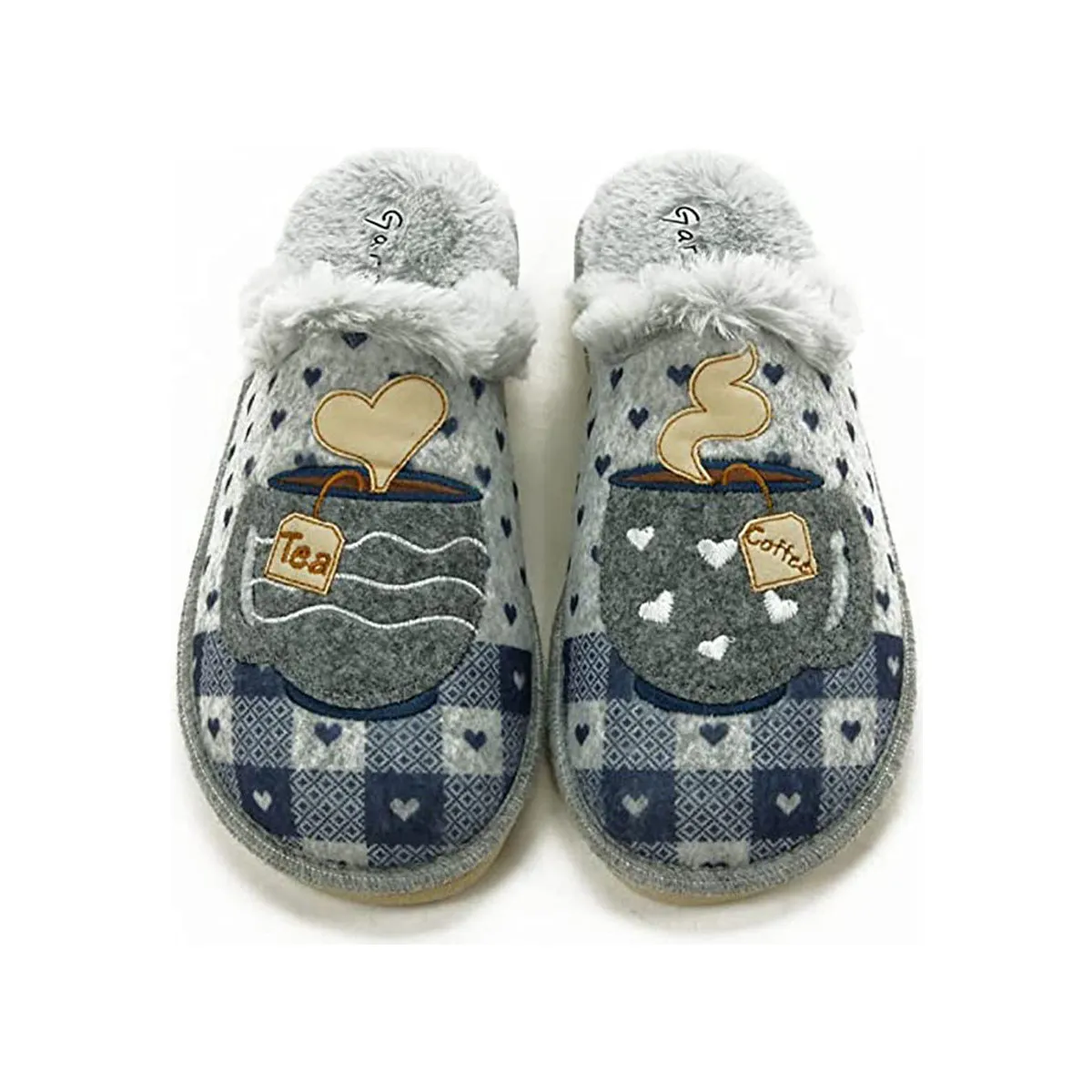 ZAPATILLA CASA  TAZAS GRIS
