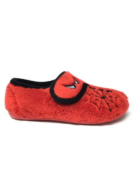 zapatilla de casa cerrada roja
