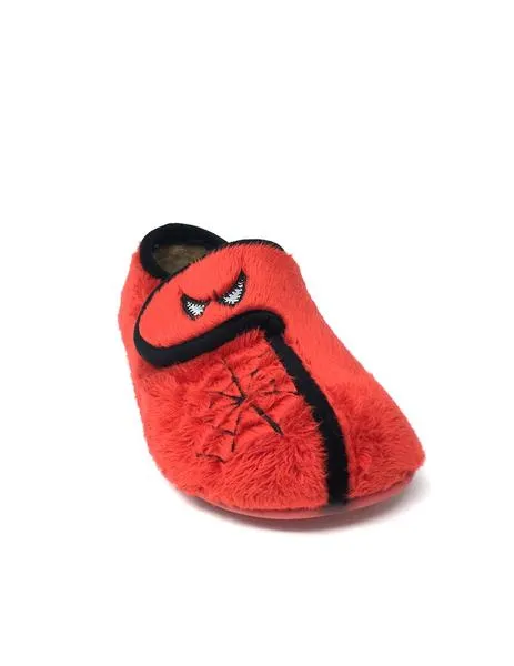 zapatilla de casa cerrada roja