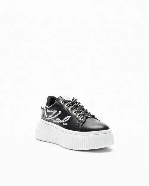 Zapatillas de plataforma Karl Lagerfeld Krepper Lo Whipsitch Lo Lace Negro
