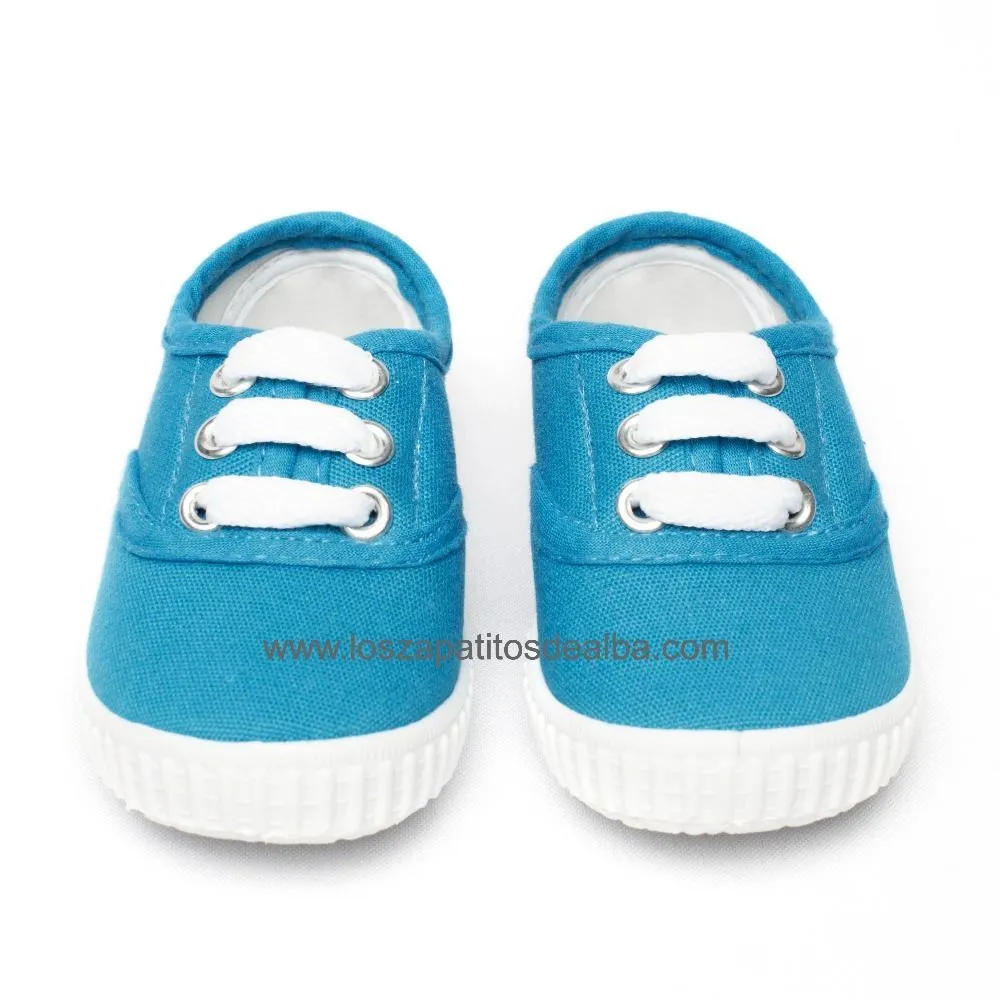 Zapatillas lona turquesa básica