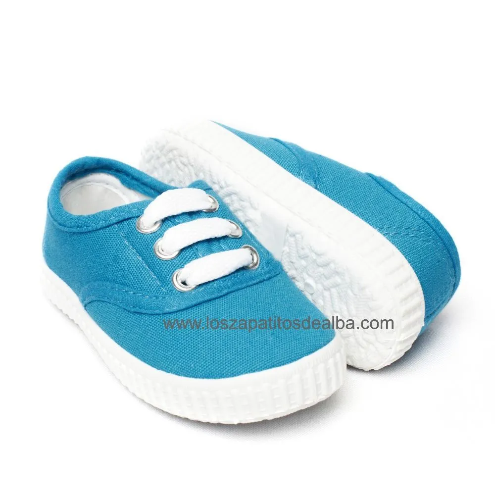 Zapatillas lona turquesa básica