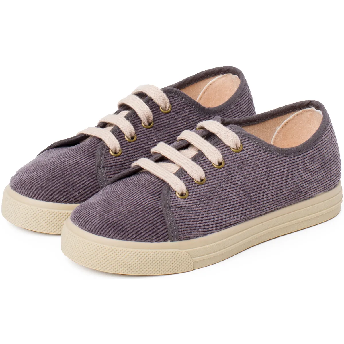zapatillas pana cordones suela ancha niños