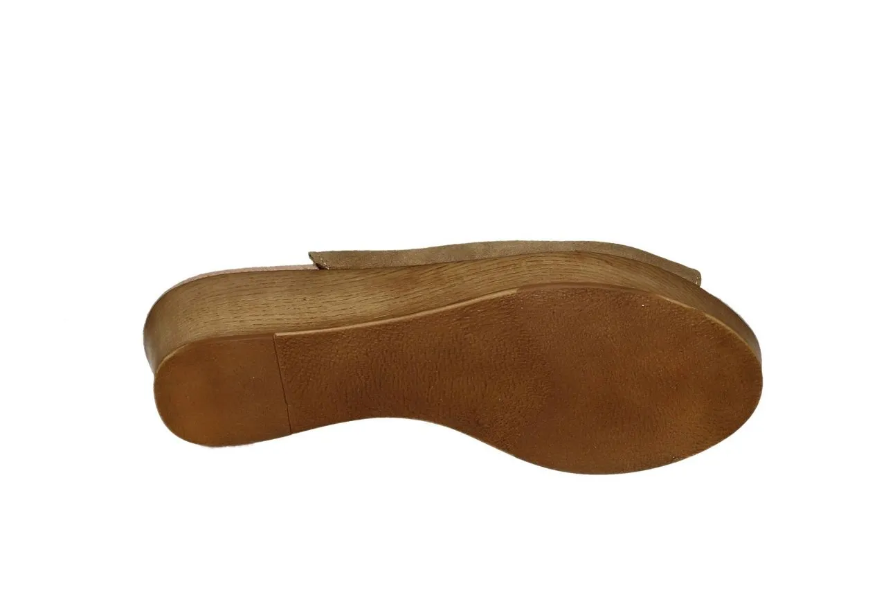 Zapato Abierto Serraje Taupe Hueco Ondas