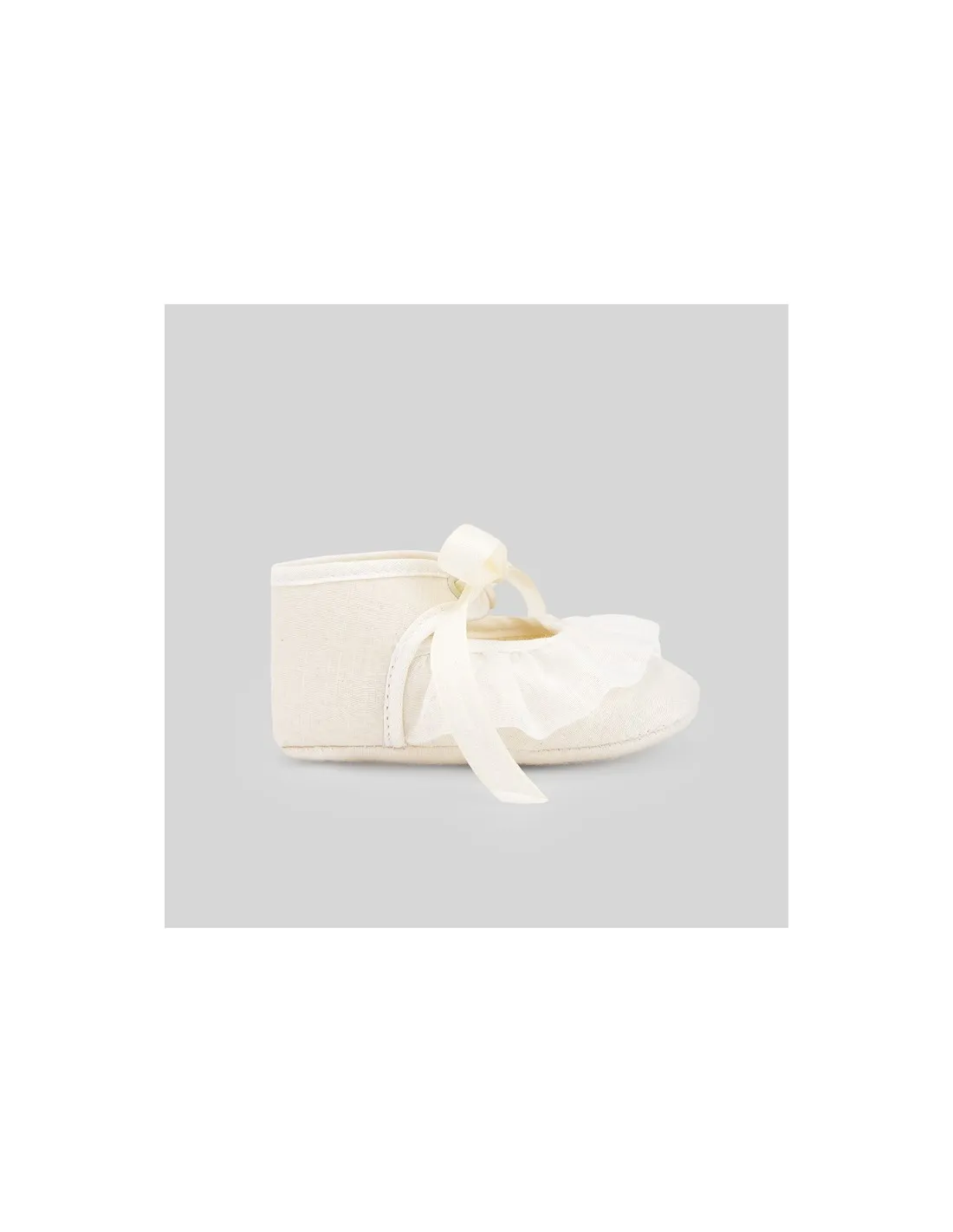 ZAPATO BAUTIZO CON PUNTILLA  "PAZ V24"