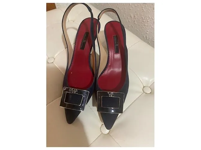 Zapato destalonado Carolina Herrera Azul 
