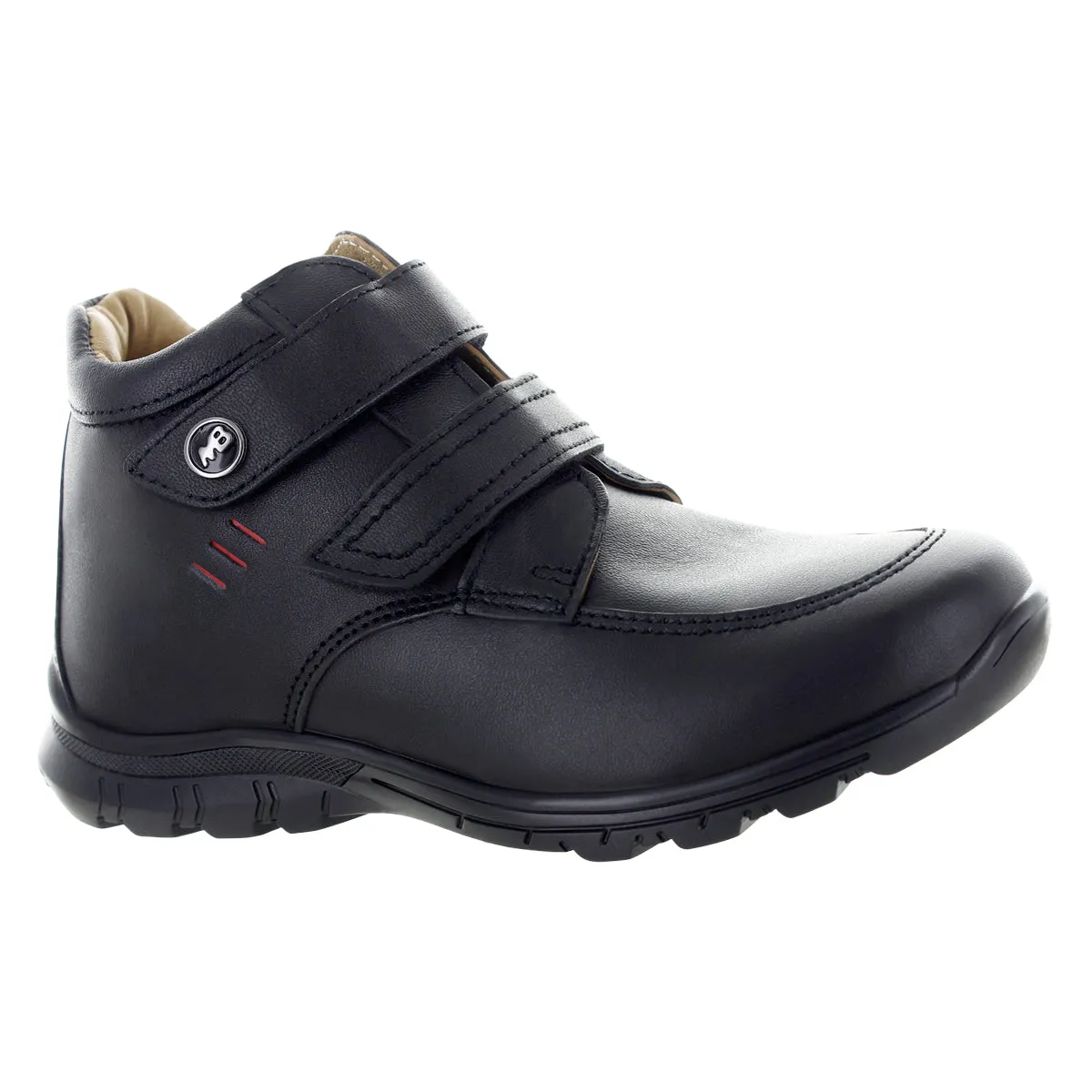 Zapato Escolar Con Doble Velcro De Piel Para Nio