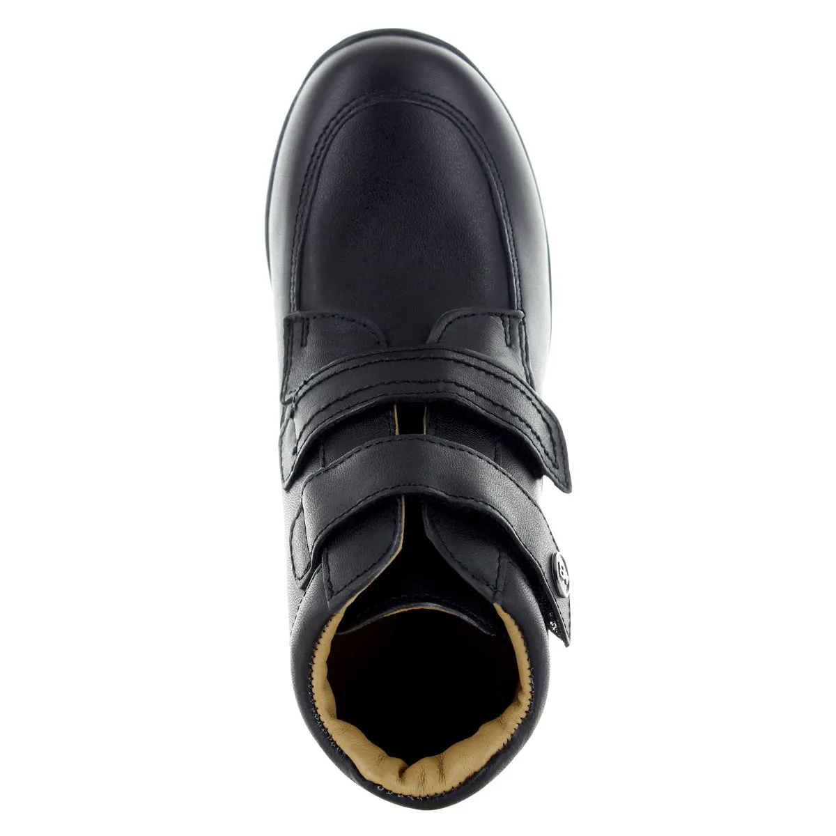 Zapato Escolar Con Doble Velcro De Piel Para Nio