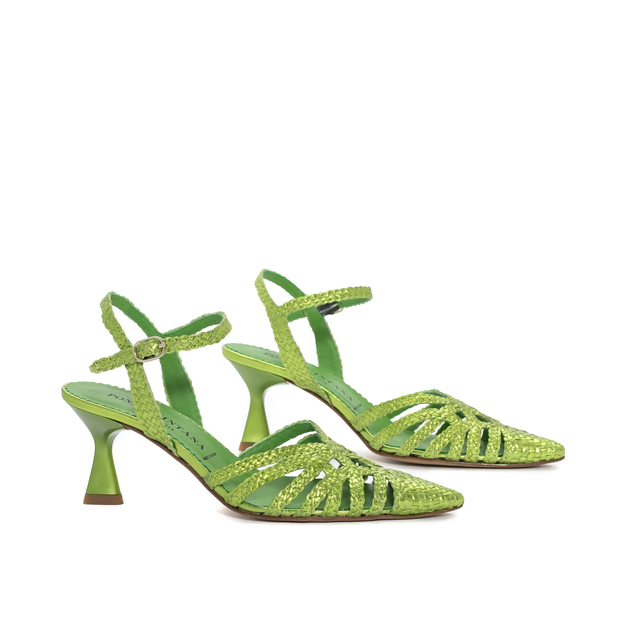 ZAPATO TACON MORITZ METAL MANZANA