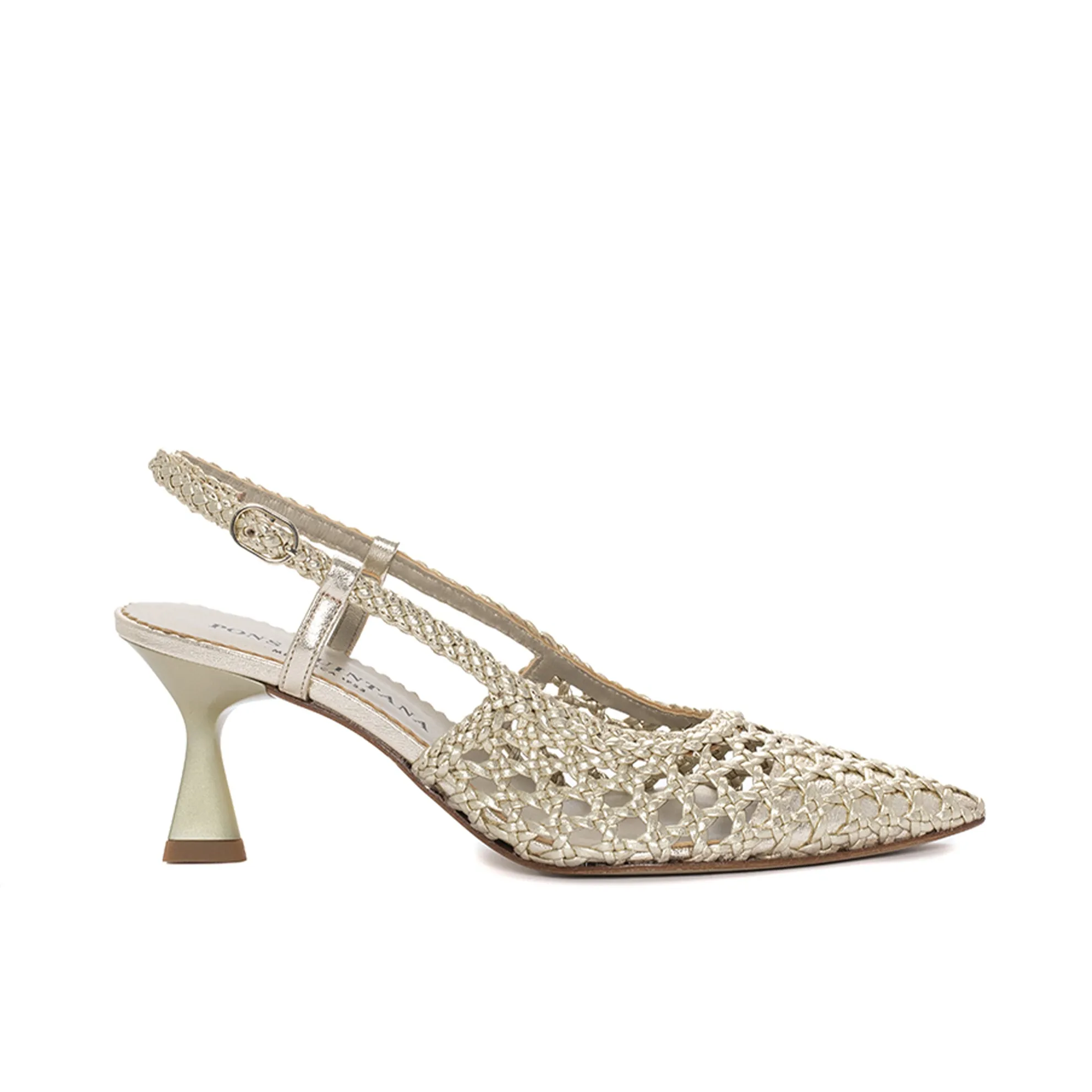 ZAPATO TACON MORITZ METAL PLATINO