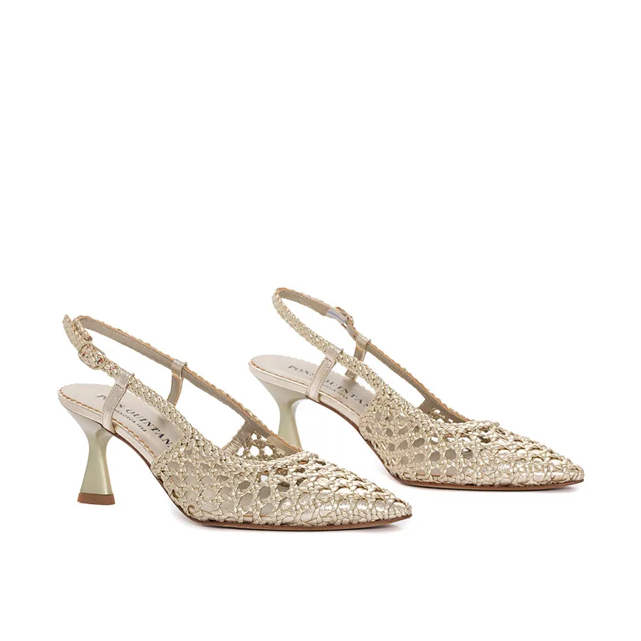 ZAPATO TACON MORITZ METAL PLATINO
