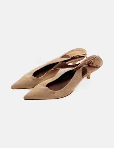 Zara Mule rosa de tacón