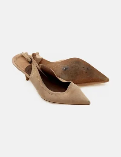 Zara Mule rosa de tacón